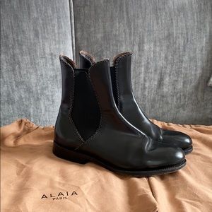 ALAIA Paris Black Leather Booties